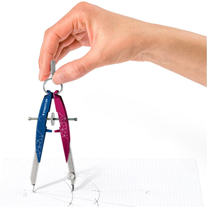STAEDTLER compas de précision Mars Comfort, bleu/lilas, 154 mm, plastique/métal