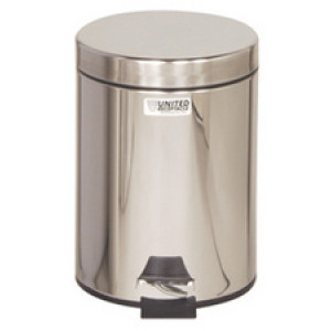 Rubbermaid pedaalemmer rond, edelstaal, 5,6 liter, zilver