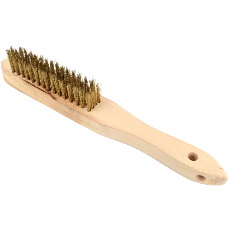 Brüder Mannesmann Brosse métallique, 4 rangées, 275 mm, corps en bois