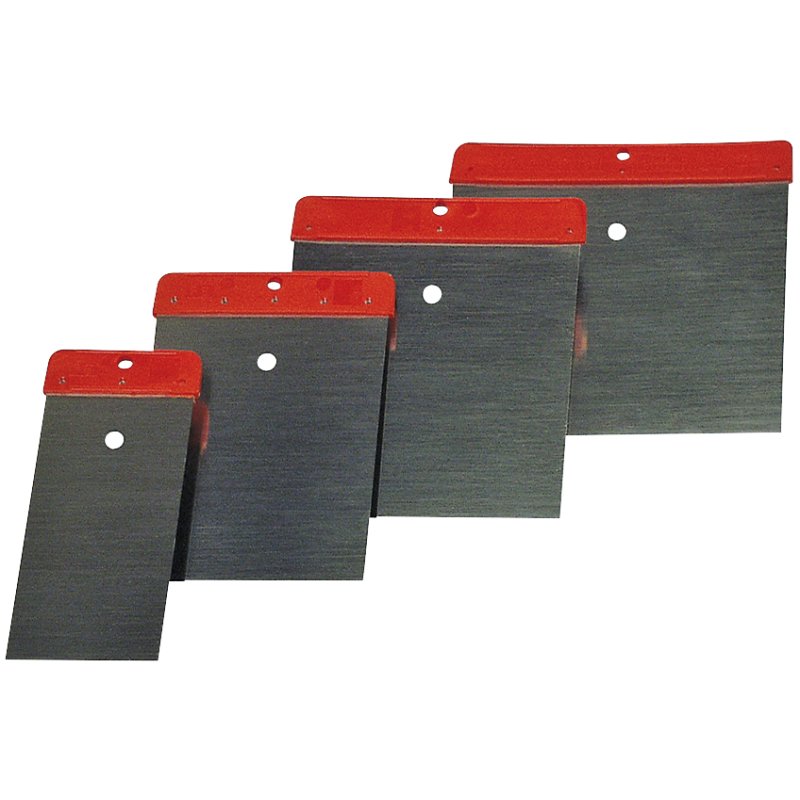 BRÜDER MANNESMANN metal filling knife set, red handle, 4-piece