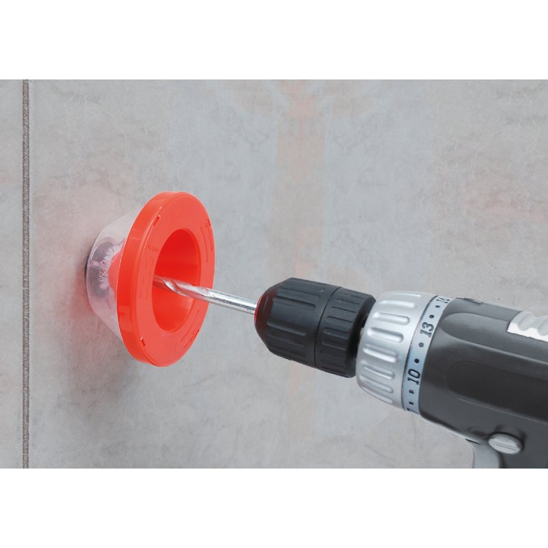BRÜDER MANNESMANN dust collector for masonry drills, plastic, red/transparent, 4–10 mm