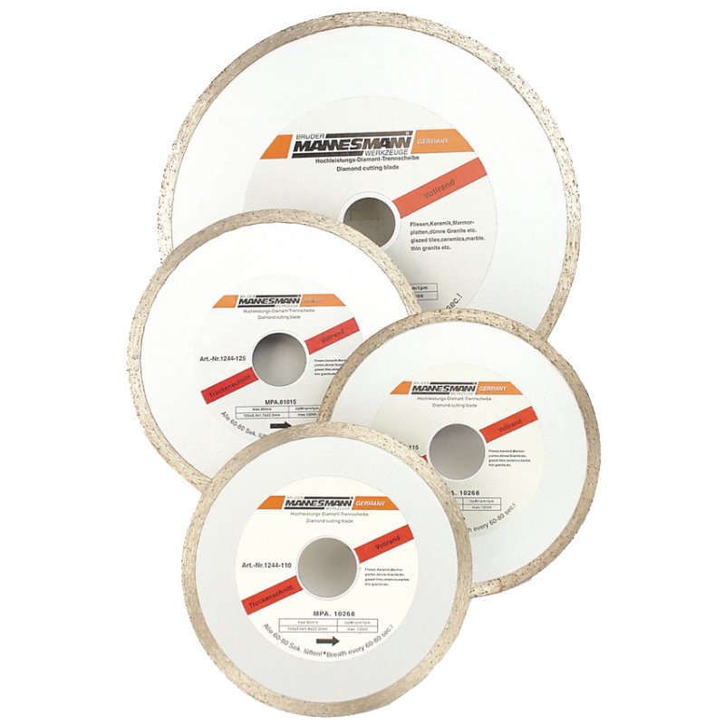 BRÜDER MANNESMANN disque de tronçonnage diamant, bord fermé, 115 mm, fritté