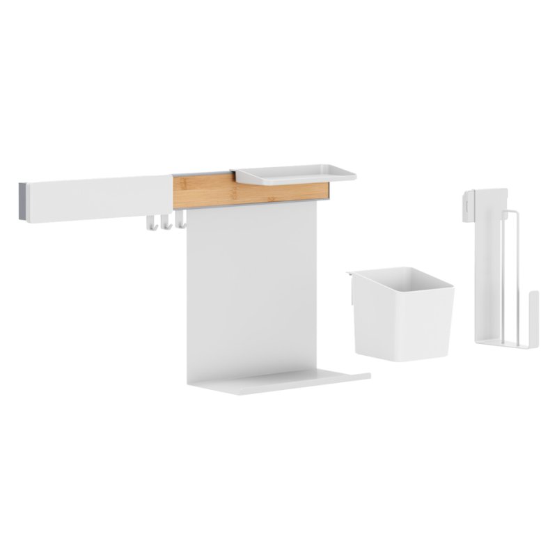 tesa KITCHEN ensemble d'organisation cuisine L, 8 pièces, blanc, plastique