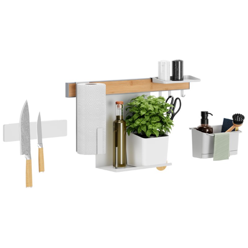 tesa organisateur cuisine set XL, 9 pièces, blanc