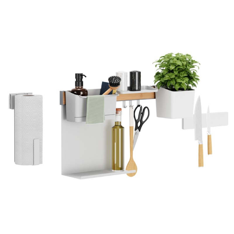 tesa organisateur cuisine set XL, 9 pièces, blanc