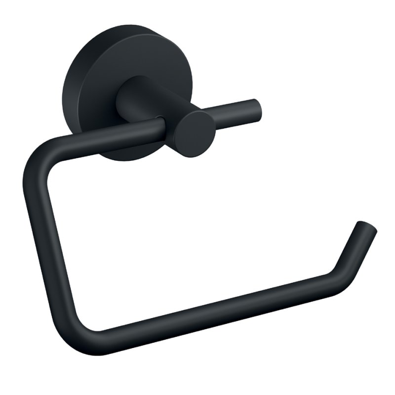 tesa porte-rouleau WC MOON BLACK, noir, réutilisable, 140×53×99 mm