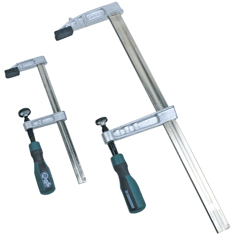 BRÜDER MANNESMANN GREEN LINE ensemble de serre-joints, 2 pièces, DIN 5117, 50×200 mm et 100×400 mm