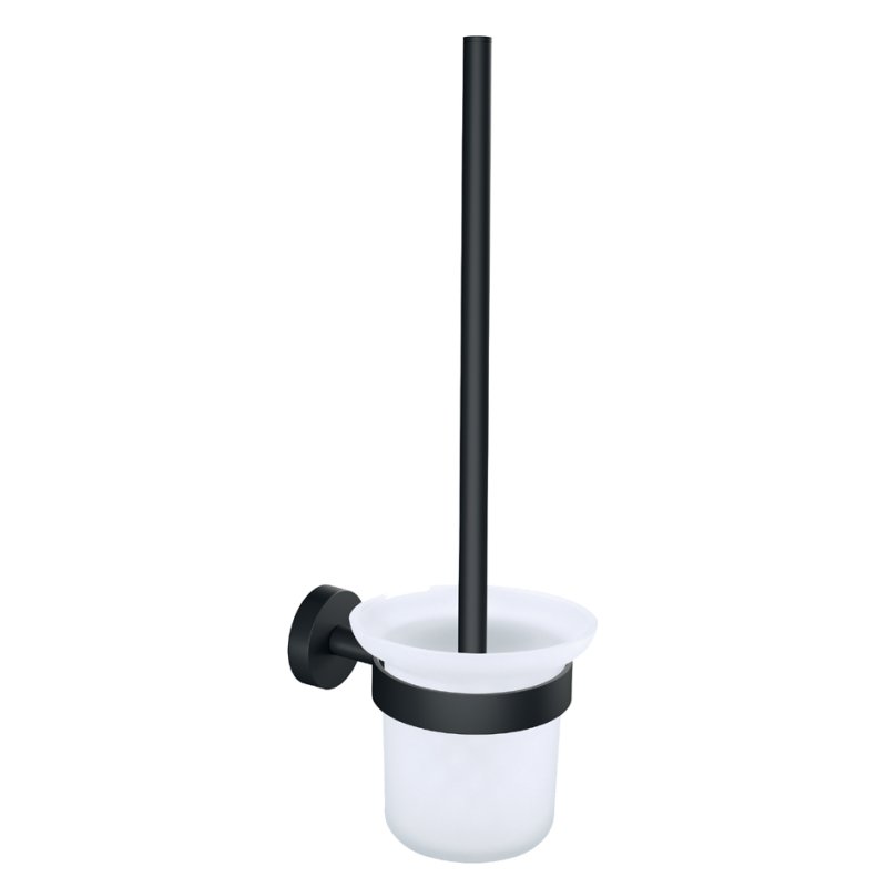 tesa ensemble brosse WC MOON BLACK, noir, réutilisable