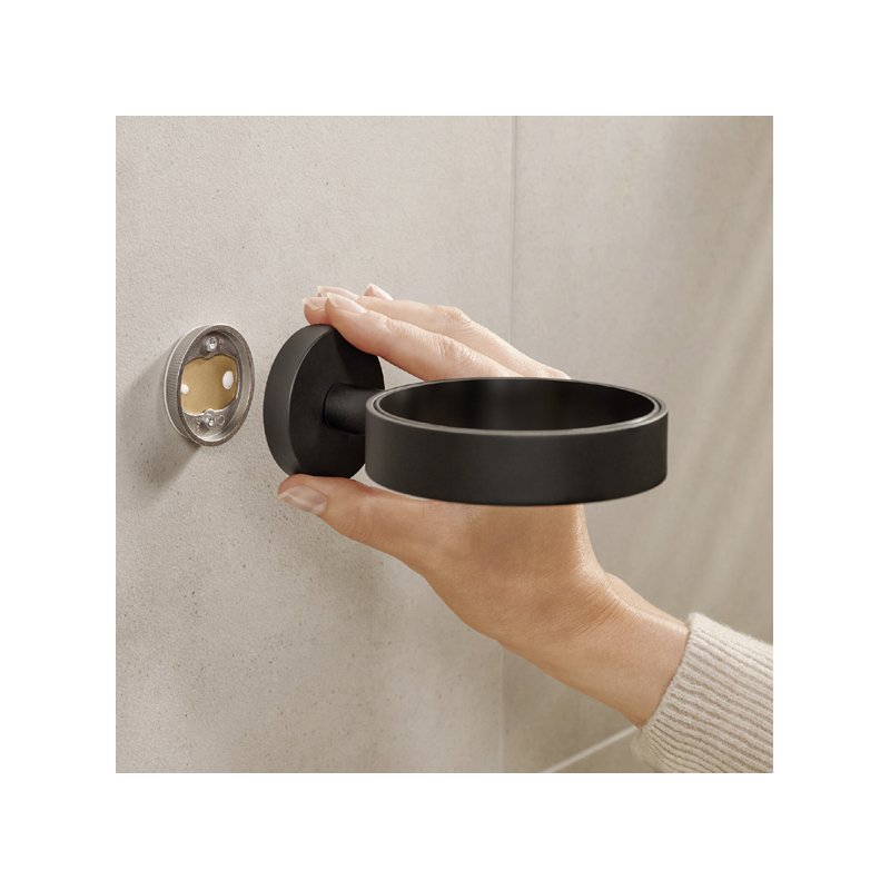 tesa ensemble brosse WC MOON BLACK, noir, réutilisable