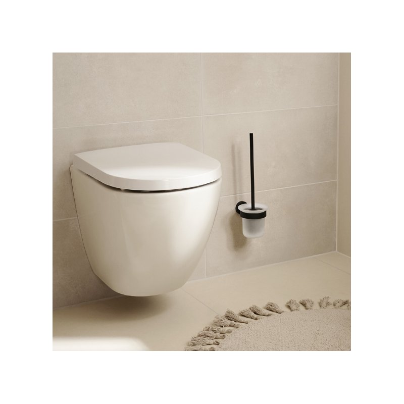 tesa ensemble brosse WC MOON BLACK, noir, réutilisable