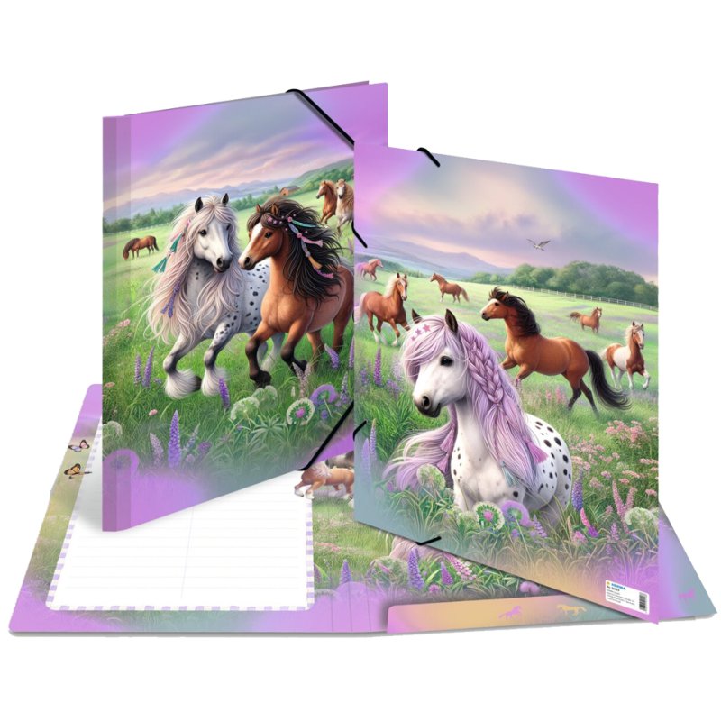 HERMA elastic folder Horse World, cardboard, A3 format