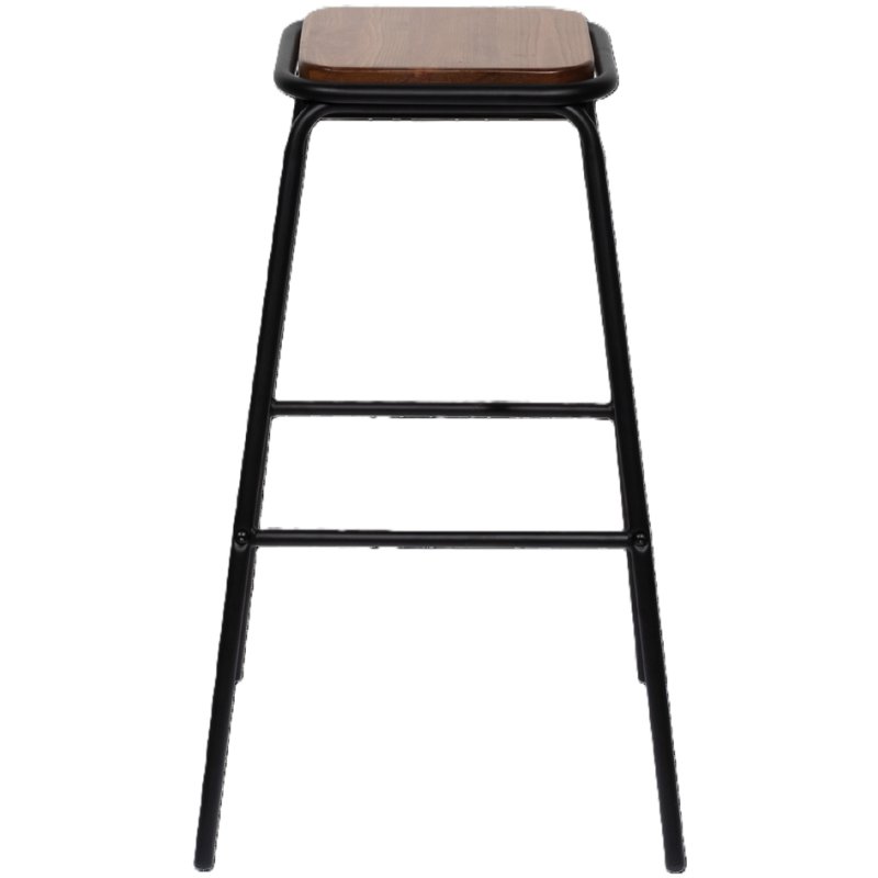 PAPERFLOW bar stools Oslo, black metal frame, set of 2, seat height 76 cm