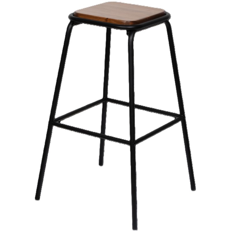 PAPERFLOW bar stools Oslo, black metal frame, set of 2, seat height 76 cm