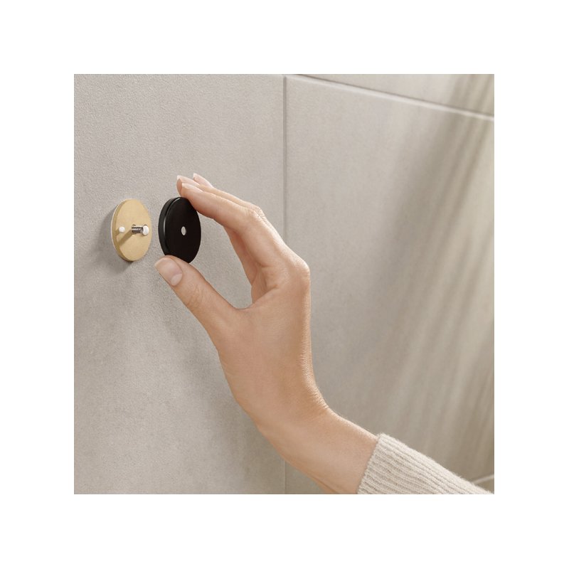 tesa porte-serviettes Moon Black, noir, réutilisable, 37×36×37 mm