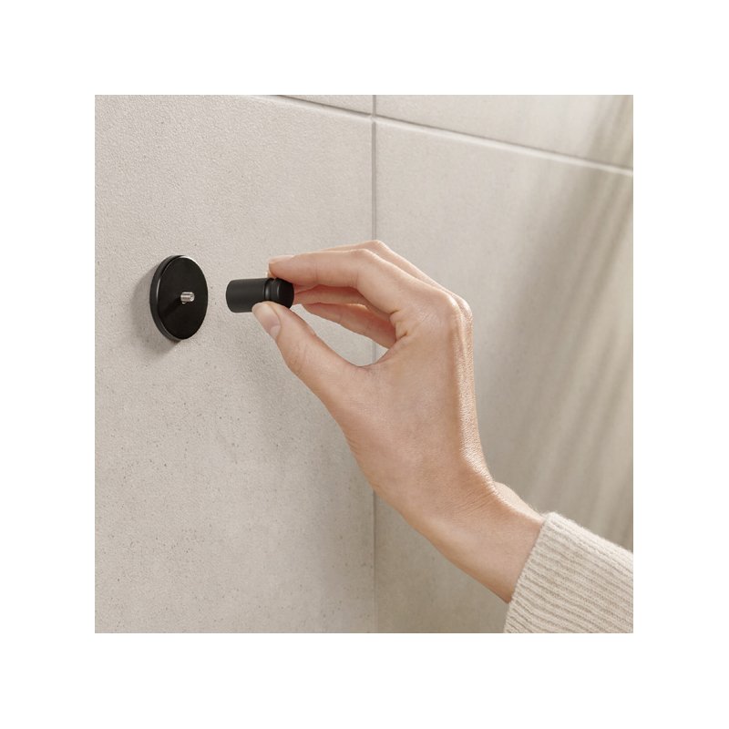 tesa porte-serviettes Moon Black, noir, réutilisable, 37×36×37 mm