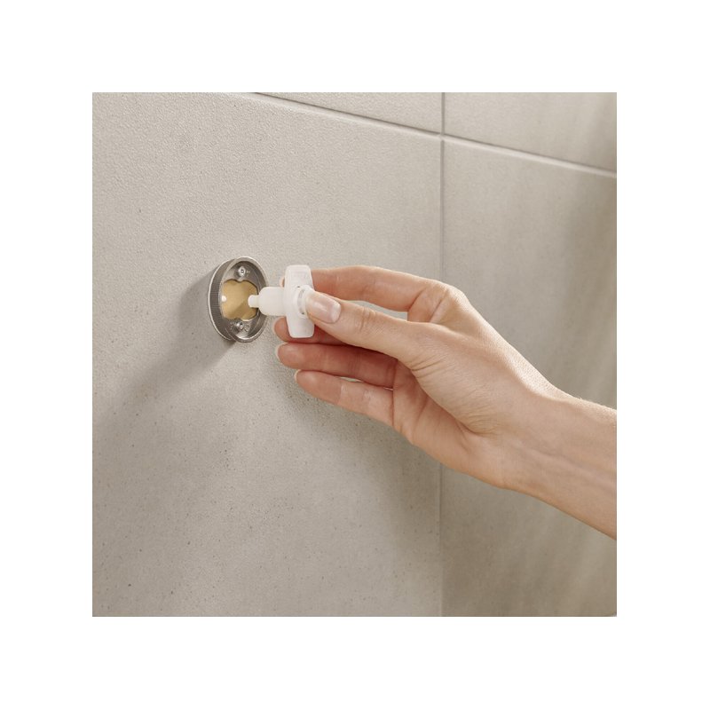 tesa distributeur de savon Moon Black, verre satiné noir, montage murale sans perçage