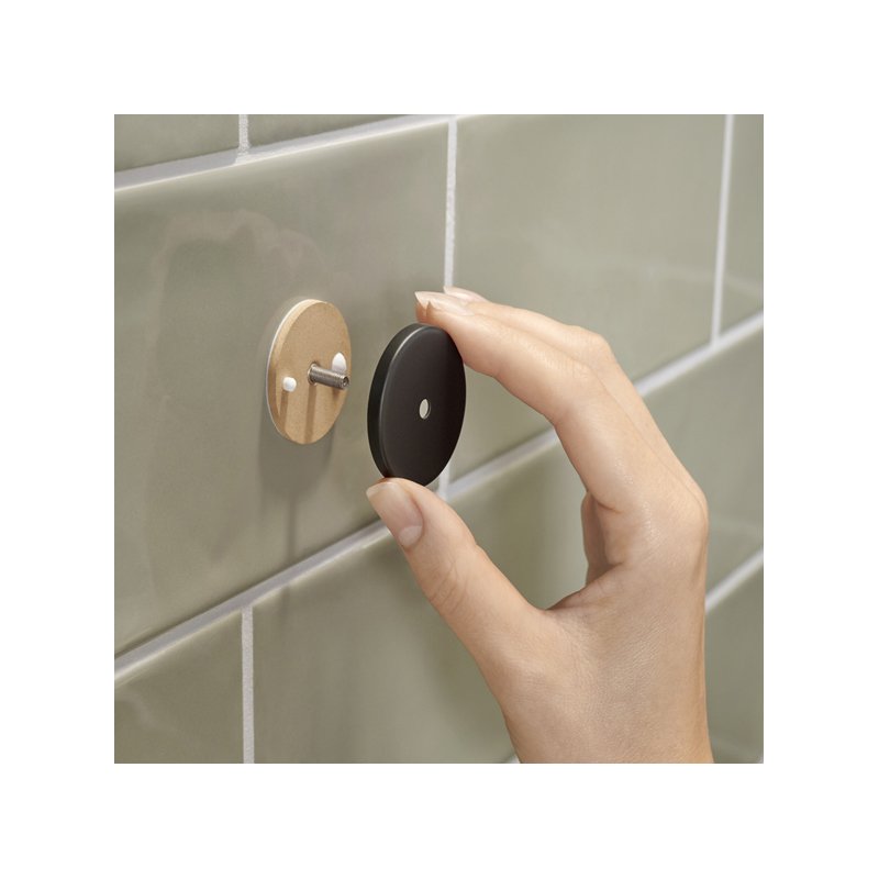 tesa panier de douche MOON BLACK, noir mat, 250×125×92 mm, réutilisable