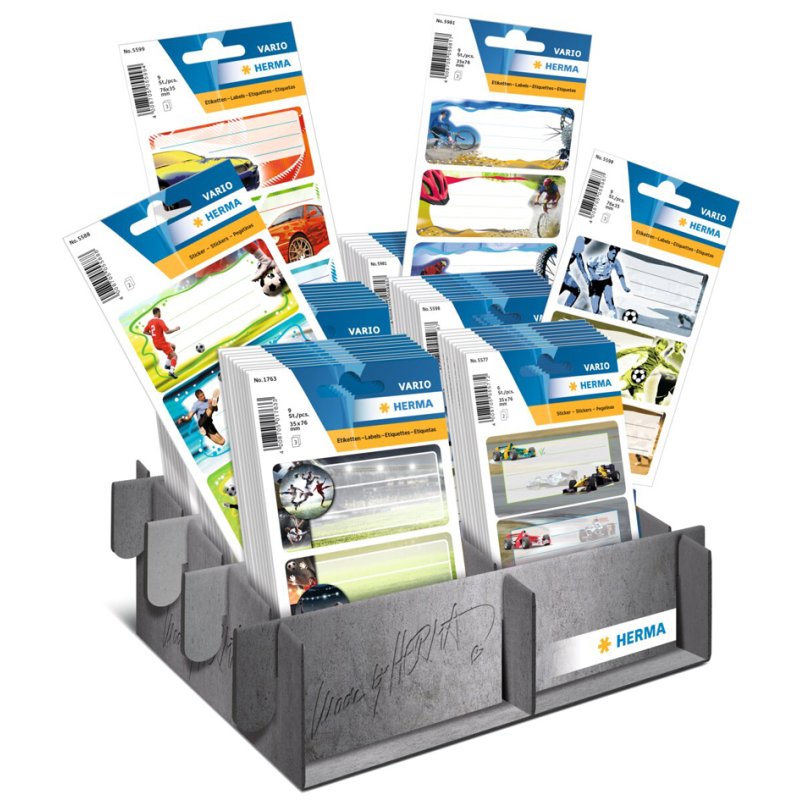 HERMA étiquettes pour livres VARIO Sport, papier autocollant, 60 petits paquets