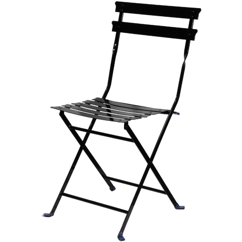 PAPERFLOW Eden chaise pliante outdoor, noir, acier galvanisé, 2 pièces