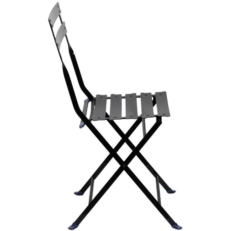 PAPERFLOW Eden chaise pliante outdoor, noir, acier galvanisé, 2 pièces