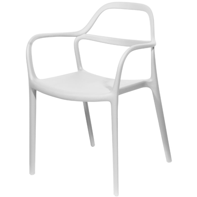 PAPERFLOW chaise extérieure NOVA, blanc, lot de 2 pièces