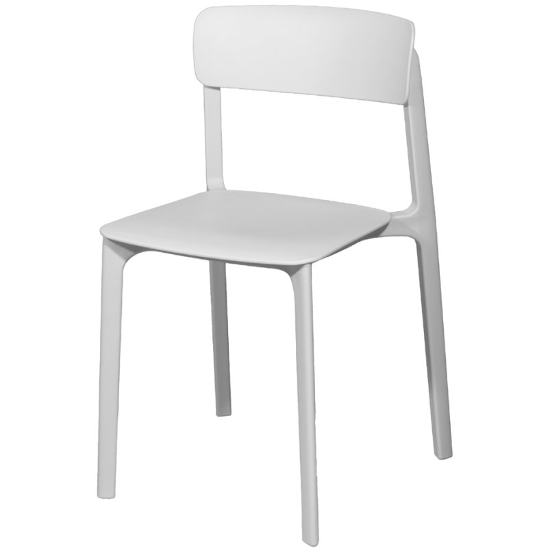 PAPERFLOW chaises de jardin OTHO, blanc, lot de 2 pièces, empilables