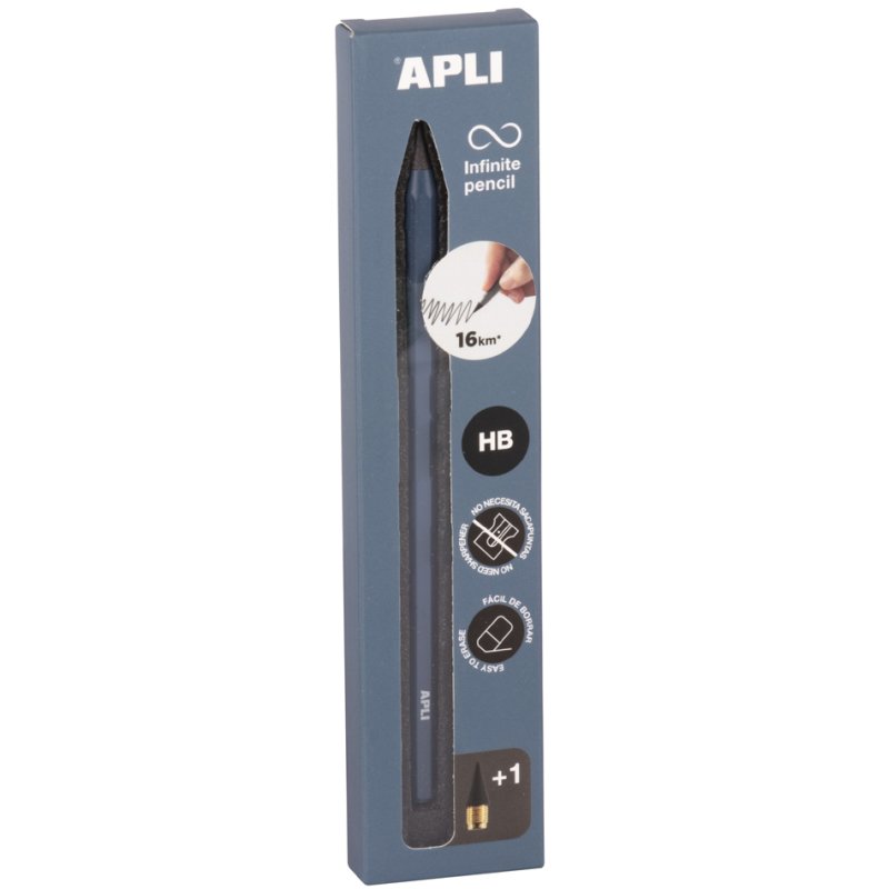 APLI Infinity eeuwige potlood, wit, metalen behuizing, met vervangmine