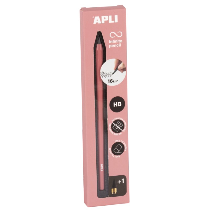 APLI Infinity eeuwige potlood, wit, metalen behuizing, met vervangmine