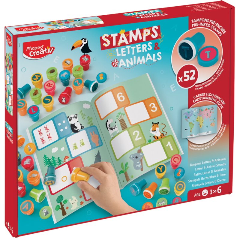 Maped Creativ stamp set, self-inking, 52 pieces