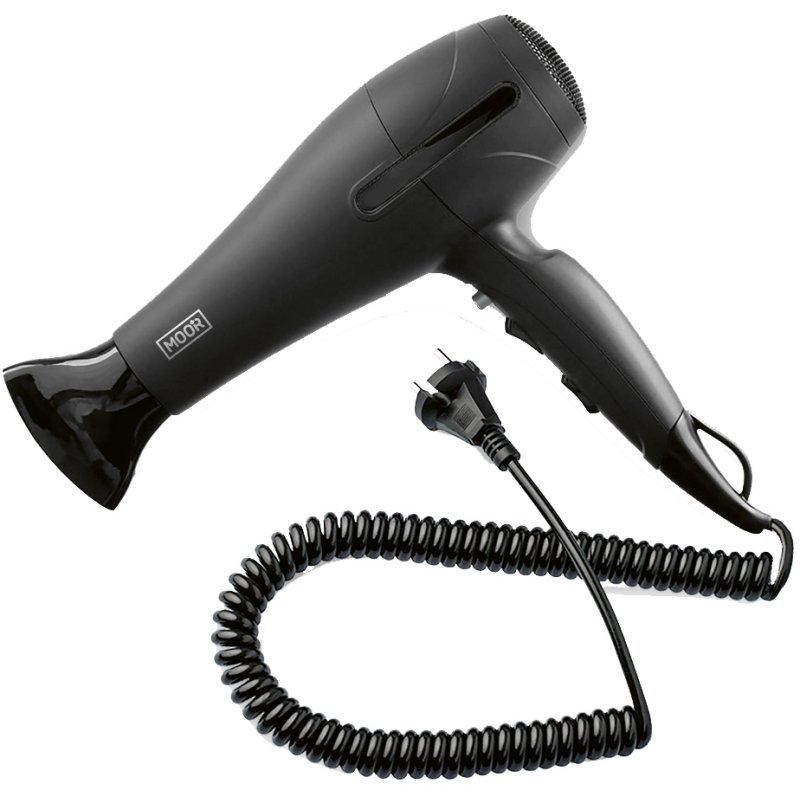 MOOR haardroger SUSAN, zwart, 2000-2400W, 1,80 m kabel