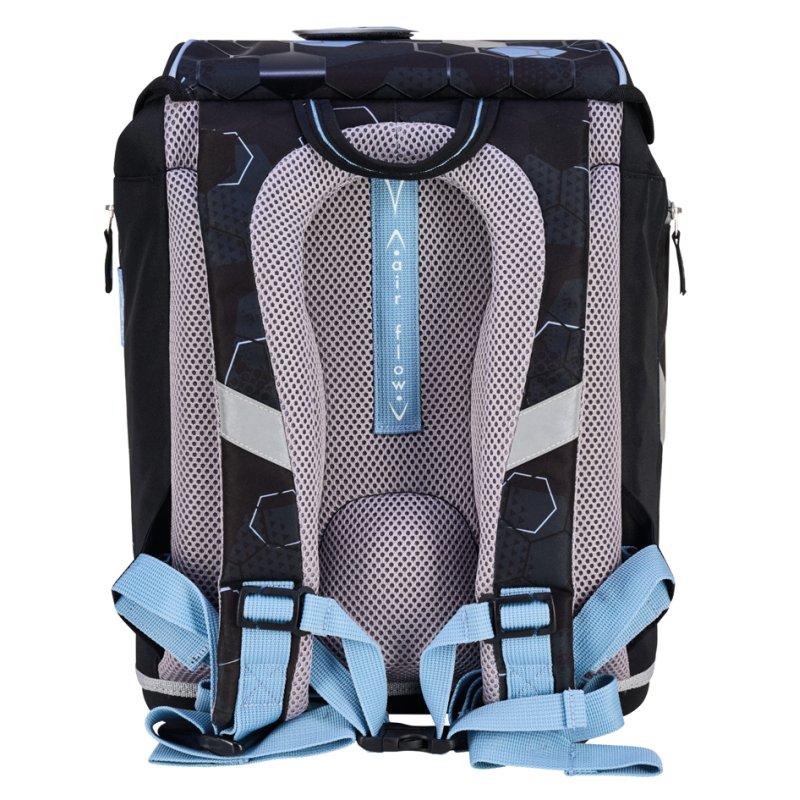 herlitz sac à dos SoftLight Plus Cyber Soccer, noir/bleu clair, motif football, 18 L