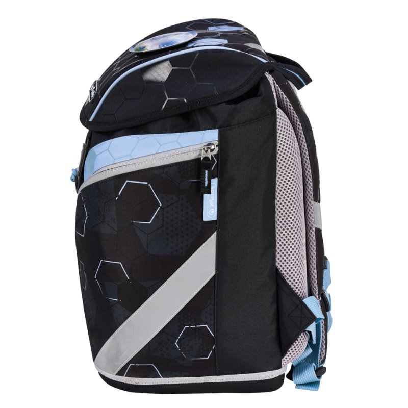 herlitz sac à dos SoftLight Plus Cyber Soccer, noir/bleu clair, motif football, 18 L