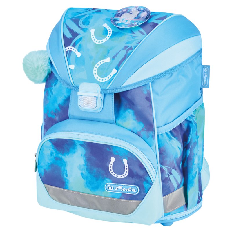 herlitz backpack UltraLight XL Plus Lucky Horse, light blue/dark blue, 22 L, including pencil case