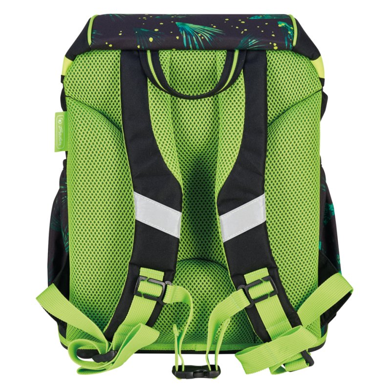 herlitz sac à dos scolaire Ultralight XL Plus Jungle Explorer, noir/vert, 22 L