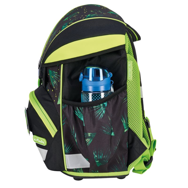 herlitz sac à dos scolaire Ultralight XL Plus Jungle Explorer, noir/vert, 22 L
