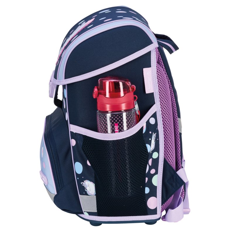 herlitz schooltas Loop Plus Unicorn Dreams, donkerblauw/roze, 17 L, inclusief etui
