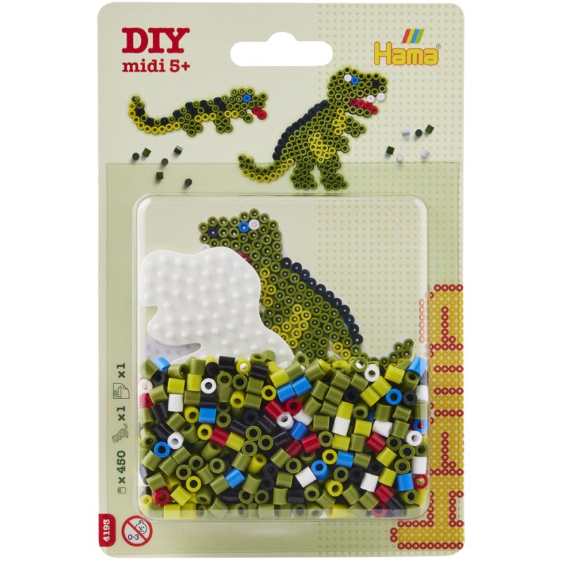 Hama perles à repasser midi Dinosaurier, diamètre 5,0 mm, 450 pièces