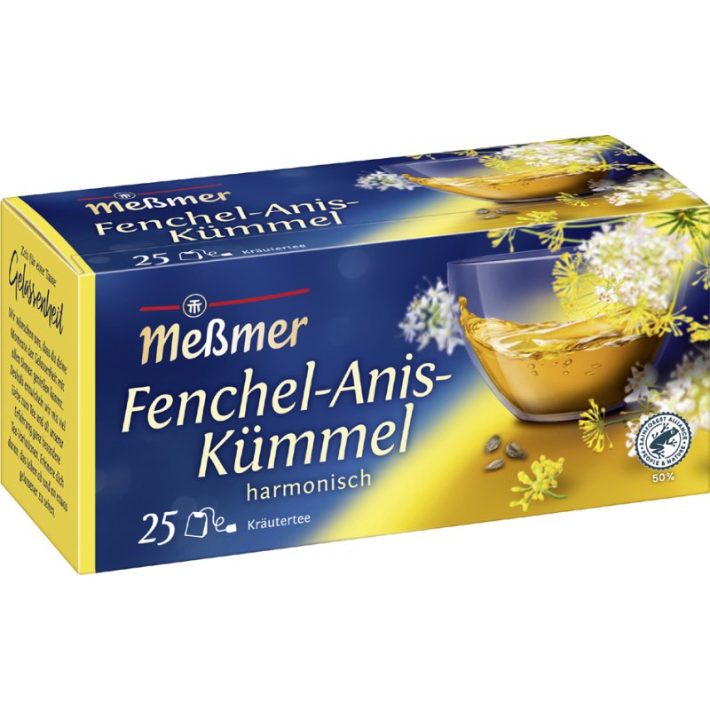 Messmer fennel-anise-caraway tea, 25 tea bags