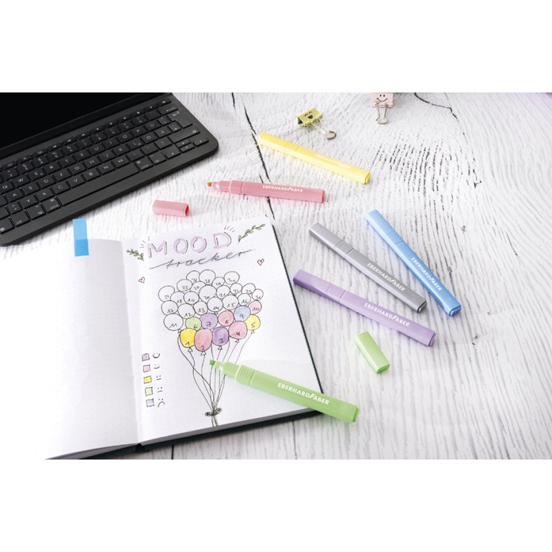 EBERHARD FABER highlighters Slim, pastel colours, 6 pieces