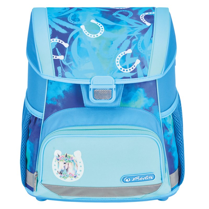 herlitz school backpack Loop Plus Lucky Horse, light blue/dark blue, 17 L