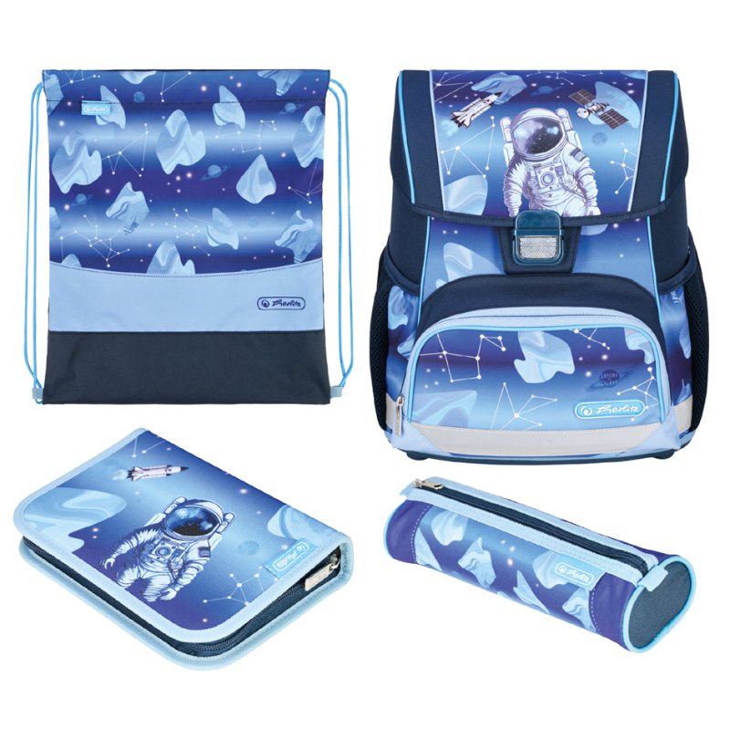 herlitz sac à dos Loop Plus Cosmic Explorer, bleu foncé/bleu clair, 17 L, polyester