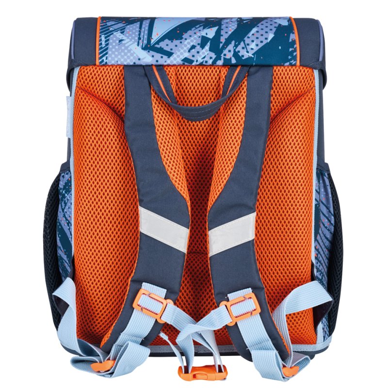herlitz sac à dos Loop Plus Tech Mech, bleu/orange, 17 L, polyester
