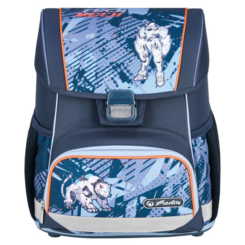 herlitz sac à dos Loop Plus Tech Mech, bleu/orange, 17 L, polyester