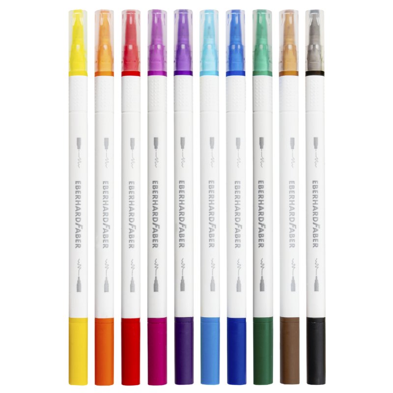 EBERHARD FABER Duo fineliner et marqueur, 0,4 mm/1,0 mm, 10 pièces