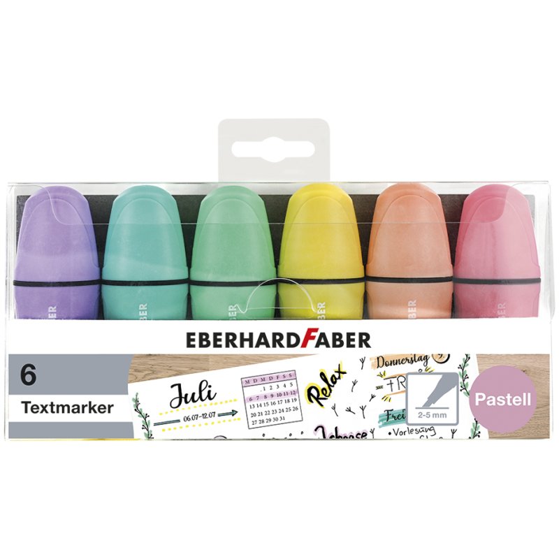 EBERHARD FABER surligneurs Mini Pastel, couleurs pastel, 6 pièces