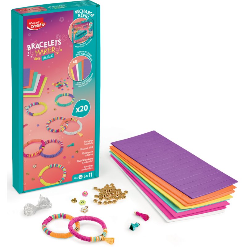 Maped Creativ bracelet machine refill set BRACELETS, 500 cm elastic cord, 1500 beads