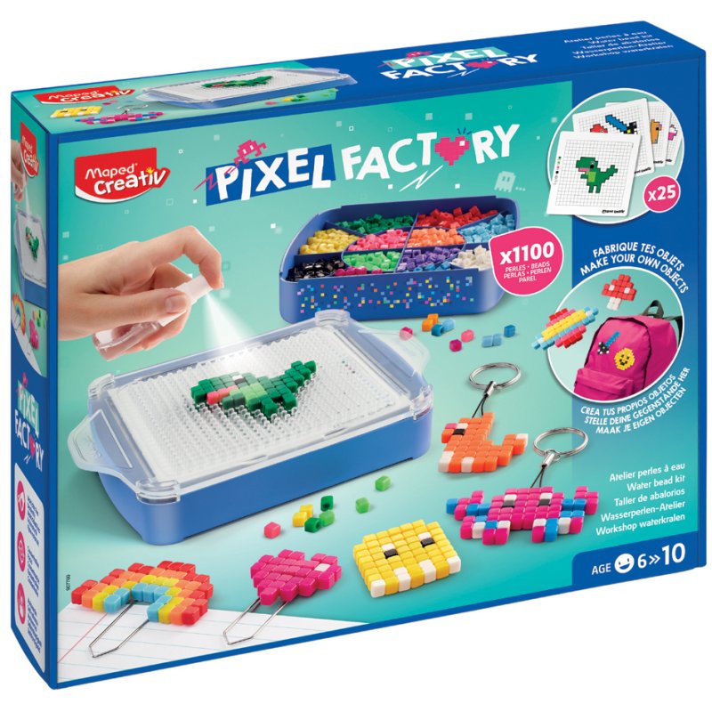 Maped Creativ perles à eau atelier Pixel Factory, 1100 perles à eau, 50 perles spéciales