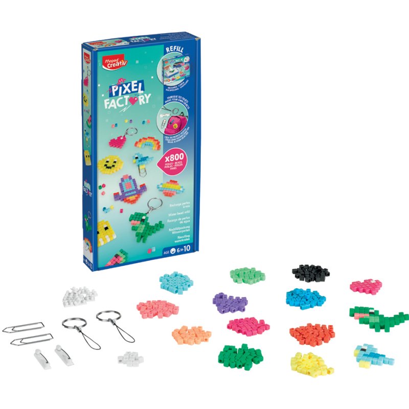 Maped Creativ recharge perles à eau atelier PIXEL, 800 perles à eau, 20 perles spéciales