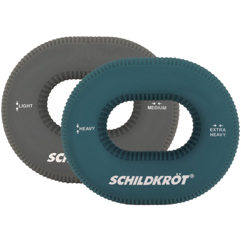 SCHILDKRÖT Entraîneur de main Ergo, lot de 2, bleu/gris, silicone