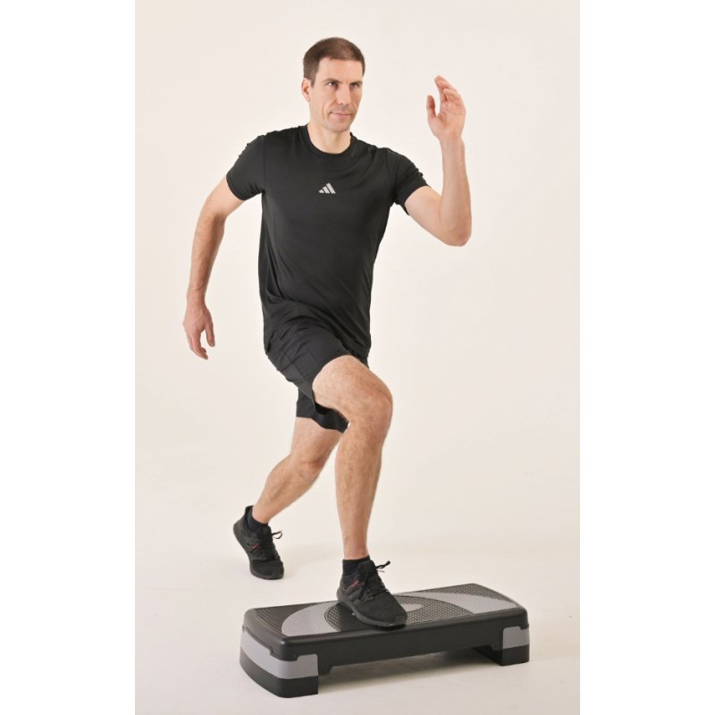 SCHILDKRÖT Marche-pied fitness, noir/gris, hauteur réglable, capacité 150 kg
